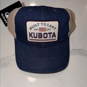Kubota NWT Denim Blue and Tan Snap Back Cap